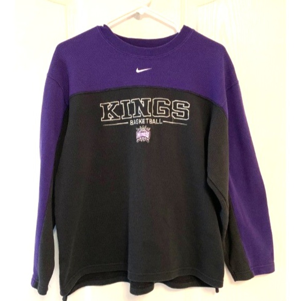 Vintage Nike Sacramento Kings Women's Sweatshirt‎ Pullover Sz L Black Purple
